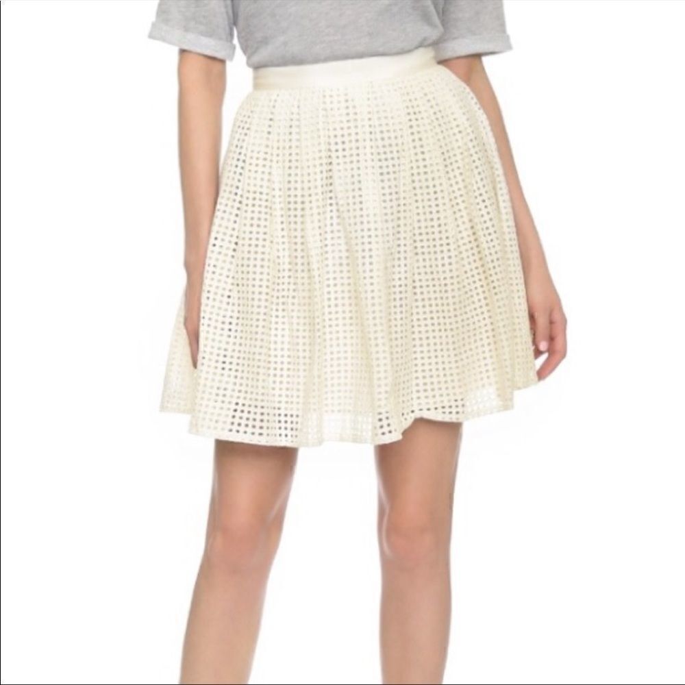 Joie white eyelet cotton high waist skirt XS